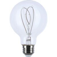 3.15 in. Dia. - LED G25 Filament Globe - 6 Watt - 60 Watt Equal - Soft White - Clear - Gray Filament - 500 Lumens - 2700 Kelvin - Medium Base - 93 CRI - 120 Volt - Satco S11528