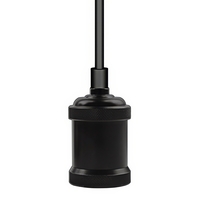 2.75 in. Pendant Fixture - Black Finish - Uses (1) Incandescent or LED Bulb - Medium Base - 5.6 ft. Adjustable Cable - 120 Volt - Green Creative 37107