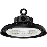 24,000 Lumen Max - 150 Watt Max - Sensor Ready Wattage and Color Selectable UFO LED High Bay Light Fixture - Watts 100-120-150 - Kelvin 3500-4000-5000 - Black Finish - 277-480 Volt - PLT-12749