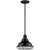 8 in. x 10 in. Pendant Fixture - Silver Baffle - Black Finish Thumbnail