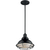 8 in. x 10 in. Pendant Fixture - Silver Baffle - Black Finish Thumbnail