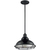 9 in. x 12 in. Pendant Fixture - Silver Baffle - Black Finish Thumbnail