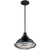 9 in. x 12 in. Pendant Fixture - Silver Baffle - Black Finish Thumbnail