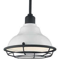 9.75 in. Pendant Fixture - White Finish - Uses (1) Incandescent or LED Bulb - Medium Base - 3 ft. Adjustable Stem - 120 Volt - Nuvo 60-7023