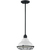 8 in. x 10 in. Pendant Fixture - White Shade - Black Finish Thumbnail