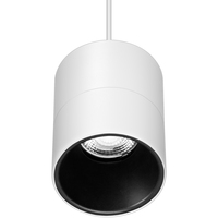 2470 Lumen Max - 25 Watt Max - 3500 Kelvin - 4 in. Wattage Selectable LED Pendant Fixture - Watts 12-18-25 - 36 Deg. Flood - White Finish - Black Baffle -  120-277 Volt - PLT PremiumSpec - PLT-90392