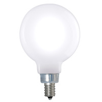500 Lumens - 5 Watt - 3.22 in. x 1.96 in. - LED G16 Globe Filament Bulb -  Warm Dimming 3000 to 1800 Kelvin - Milky Finish - 60 Watt Equal - Candelabra Base - 90 CRI - 120 Volt - Bulbrite 776403