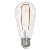 230 Lumens - 3 Watt - 2100 Kelvin - LED Edison Curved Filament Bulb - 5.0 in. x 2.3 in. - Clear Finish - 25 Watt Equal - Medium Base - 120 Volt - Bulbrite 776515