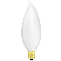 15 Watt - Frost - Bent Tip - Incandescent Chandelier Bulb - Candelabra Base - 130 Volt - PLT DEC-81186