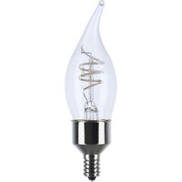 350 Lumens - 4 Watt - 2700 Kelvin - LED Chandelier Filament Bulb - 4.5 in. x 1.4 in. - Clear - Gray Filament - 40 Watt Equal - Soft White - Candelabra Base - 93 CRI - 120 Volt - Satco S11526