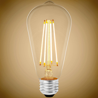 450 Lumens - 5 Watt - 3000 Kelvin - LED Edison Bulb - 5.4 in. x 2.5 in. - 40 Watt Equal - 95 CRI - 120 Volt - TCP FST19D4030E26SCL95