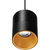 5 in. x 4 in. Wattage Selectable LED Pendant Fixture - Gold Baffle - Black Finish Thumbnail