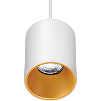 5 in. x 4 in. Wattage Selectable LED Pendant Fixture - Gold Baffle - White Finish - 2600 Lumen Max - Watts 12-18-25 - 3500 Kelvin - 36 Deg. Flood - 8 ft. Adjustable Cable - 120-277 Volt - PLT PremiumSpec PLT-90390