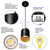 5 in. x 4 in. Wattage Selectable LED Pendant Fixture - Gold Baffle - Black Finish Thumbnail