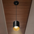 5 in. x 4 in. Wattage Selectable LED Pendant Fixture - Gold Baffle - Black Finish Thumbnail