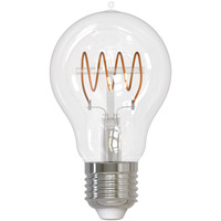 350 Lumens - 4.5 Watt - 2100 Kelvin - LED A19 Spiral Filament Bulb - Clear Finish - 25 Watt Equal - Candle Glow - Medium Base - 120 Volt - Bulbrite 776514