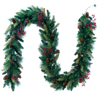 9FT CONE BERRY GARLAND PLUGIN
