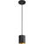 5 in. x 4 in. Wattage Selectable LED Pendant Fixture - Gold Baffle - Black Finish Thumbnail