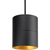 5 in. x 4 in. Wattage Selectable LED Pendant Fixture - Gold Baffle - Black Finish Thumbnail
