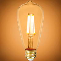 600 Lumens - 7 Watt - 2200 Kelvin - LED Edison Bulb - 5.51 in. x 2.52 in. - 60 Watt Equal - 120 Volt - PLT-11845