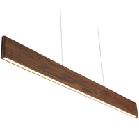 5 ft. Linear LED Pendant Fixture - 3000 Kelvin - Wood Finish - 2900 Lumens - 30 Watt - 6.6 ft. Adjustable Cord - 120 Volt - Euri Lighting EWD5-30W113P