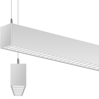 8 ft. Wattage and Color Selectable Architectural LED Linear Fixture with Louver Lens - Up/Down Light - 7200 Total Lumens - White - Versa Series - Linkable - Watts 40-60-80 - Kelvin 3000-3500-4000 - 120-277 Volt - PLT PremiumSpec PLT-90440