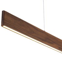 3 ft. Linear LED Pendant Fixture - 3000 Kelvin - Wood Finish - 1800 Lumens - 20 Watt - 6.6 ft. Adjustable Cord - 120 Volt - Euri Lighting EWD3-20W113W