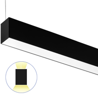 4 ft. Wattage and Color Selectable Architectural LED Linear Fixture with Diffuser Lens - Up/Down Light - 4600 Total Lumens - Black - Versa Series - Linkable - Watts 20-30-40 - Kelvin 3000-3500-4000 - 120-277 Volt - PLT PremiumSpec PLT-90431