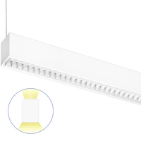 2 ft. Wattage and Color Selectable Architectural LED Linear Fixture with Louver Lens - Up/Down Light - 1800 Total Lumens - White - Versa Series - Linkable - Watts 10-15-20 - Kelvin 3000-3500-4000 - 120-277 Volt - PLT PremiumSpec PLT-90434