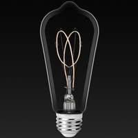 500 Lumens - 6 Watt - 2700 Kelvin - LED Edison Filament Bulb - 5.3 in. x 2.3 in. - Clear - Gray Filament - 40 Watt Equal -  93 CRI - 120 Volt - Satco S11527