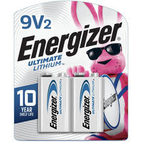 Energizer Ultimate Lithium - 9V Size - Lithium Battery - 2 Pack - L522BP2