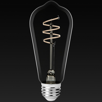 500 Lumens - 6 Watt - 2700 Kelvin - LED Edison Filament Bulb - 5.3 in. x 2.3 in. - Clear - Gray Filament - 40 Watt Equal - 93 CRI - 120 Volt - Satco S11520