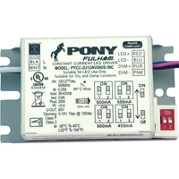 Selectable LED Driver - Dimmable - 25 Watt - 450-500-550-600mA Output Current - 120-277 Volt Input - 30-42 Volt Output - Works With Constant Current Products Only - Fulham PYCC-2U1UNV060S-30C