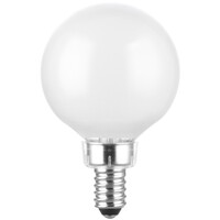 2 in. Dia. - LED G16 Globe Filament Bulb - 3.5 Watt - 40 Watt Equal - Warm White - Frosted Finish - 350 Lumens - 2700 Kelvin - Candelabra Base - 92 CRI - 120 Volt - PLT-13255
