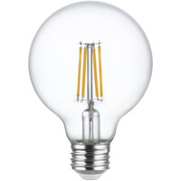 3.15 in. Dia. - LED G25 Globe Filament Bulb - 3.5 Watt - 40 Watt Equal - Warm White - Clear Finish - 350 Lumens - 2700 Kelvin - Medium Base - 92 CRI - 120 Volt - PLT-13259