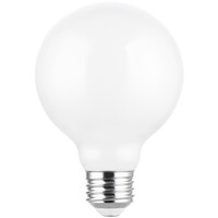 3.15 in. Dia. - LED G25 Globe Filament Bulb - 4 Watt - 40 Watt Equal - Warm White - Frosted Finish - 350 Lumens - 2700 Kelvin - Medium Base - 92 CRI - 120 Volt - PLT-13260