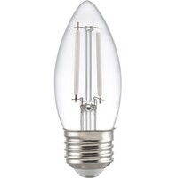 200 Lumens - 2.5 Watt - 2700 Kelvin - LED Chandelier Filament Bulb - 3.5 in. x 1.4 in. - Clear - White Filament - 25 Watt Equal - Warm White - Medium Base - 90 CRI - 120 Volt - PLT-13395