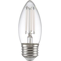 500 Lumens - 5.5 Watt - 2700 Kelvin - LED Chandelier Filament Bulb - 3.5 in. x 1.4 in. - Clear - White Filament - 60 Watt Equal - Warm White - Medium Base - 90 CRI - 120 Volt - PLT-13396