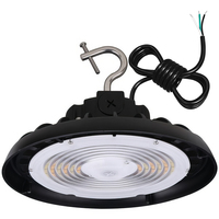 22,900 Lumen Max - 150 Watt Max - Sensor Ready Wattage and Color Selectable UFO LED High Bay Light Fixture - Watts 100-120-150 - Kelvin 3500-4000-5000 - Black Finish -120-277 Volt - PLT-12718