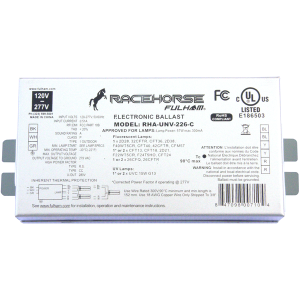 Fulham RHA-UNV-226-C - Programmed Start Ballast