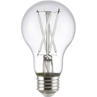 800 Lumens - 8.5 Watt - 3000 Kelvin - LED A19 Filament Bulb - Clear - White Filament - 60 Watt Equal - Medium Base - 90 CRI - 120 Volt - PLT-13406