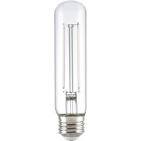 250 Lumens - 3 Watt - 2700 Kelvin - LED T10 Tubular Filament Bulb - Clear - White Filament - 25 Watt Equal - Warm White - Medium Base - 90 CRI - 120 Volt - PLT-13412