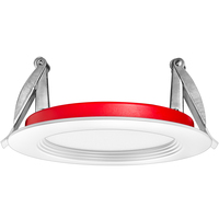 820 Lumens - 12 Watt - 4 in. Color Selectable Fire Rated LED Downlight Fixture - Hardwire - Kelvin 2700-3000-3500-4000-5000 - 60 Watt Incandescent Equal - Round - White Trim - 90 CRI - 120 Volt - PLT-12716