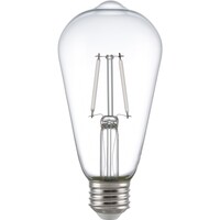 300 Lumens - 3.5 Watt - 2700 Kelvin - LED Edison Filament Bulb - 5.5 in. x 2.5 in. - Clear - White Filament - 40 Watt Equal - 90 CRI - 120 Volt - PLT-13413