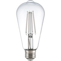 800 Lumens - 8.5 Watt - 2700 Kelvin - LED Edison Filament Bulb - 5.5 in. x 2.5 in. - Clear - White Filament - 75 Watt Equal - 90 CRI - 120 Volt - PLT-13414