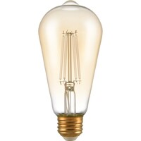 500 Lumens - 5.5 Watt - 2700 Kelvin - LED Edison Filament Bulb - 5.5 in. x 2.5 in. - Amber Tint - White Filament - 60 Watt Equal - 90 CRI - 120 Volt - PLT-13416