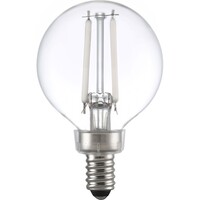 1.97 in. Dia. - LED G16.5 Globe Filament Bulb - 2.5 Watt - 25 Watt Equal - Warm White - Clear - White Filament - 250 Lumens - 2700 Kelvin - Candelabra Base - 90 CRI - 120 Volt - PLT-13417