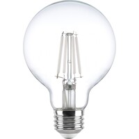 3.15 in. Dia. - LED G25 Globe Filament Bulb - 5 Watt - 60 Watt Equal - Warm White - Clear - White Filament - 500 Lumens - 2700 Kelvin - Medium Base - 90 CRI - 120 Volt - PLT-13422