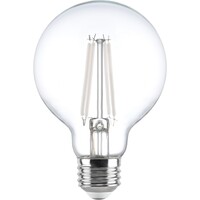 3.15 in. Dia. - LED G25 Globe Filament Bulb - 7 Watt - 75 Watt Equal - Warm White - Clear - White Filament - 600 Lumens - 2700 Kelvin - Medium Base - 90 CRI - 120 Volt - PLT-13424