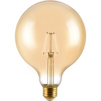 5 in. Dia. - LED G40 Globe Filament Bulb - 4 Watt - 40 Watt Equal - Warm White - Amber Tint - White Filament - 350 Lumens - 2700 Kelvin - Medium Base - 90 CRI - 120 Volt - PLT-13427